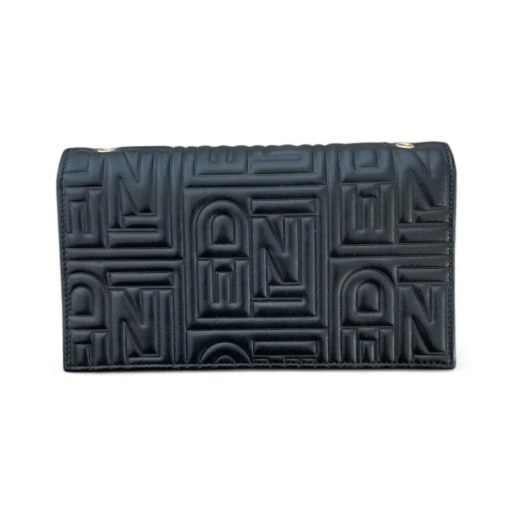 Fendi Ff Embossed Leather Wallet / Crossbody Bag- Rare & Discontinued